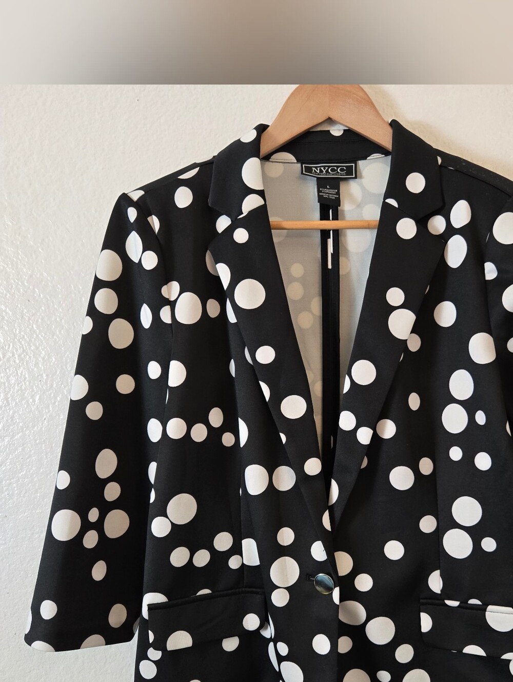 NYCC black and white polka dot blazer